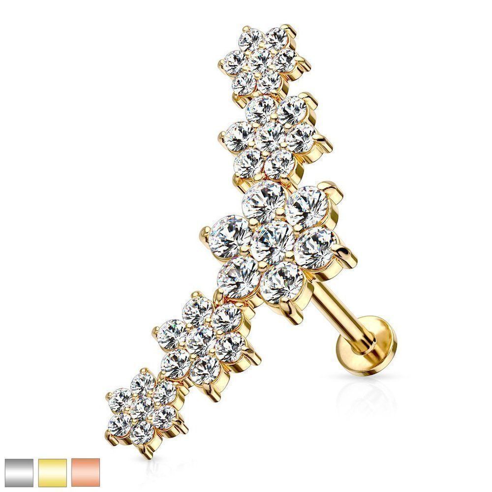 COPY - 3/25 flower cartilage stud piercing in 3 colors